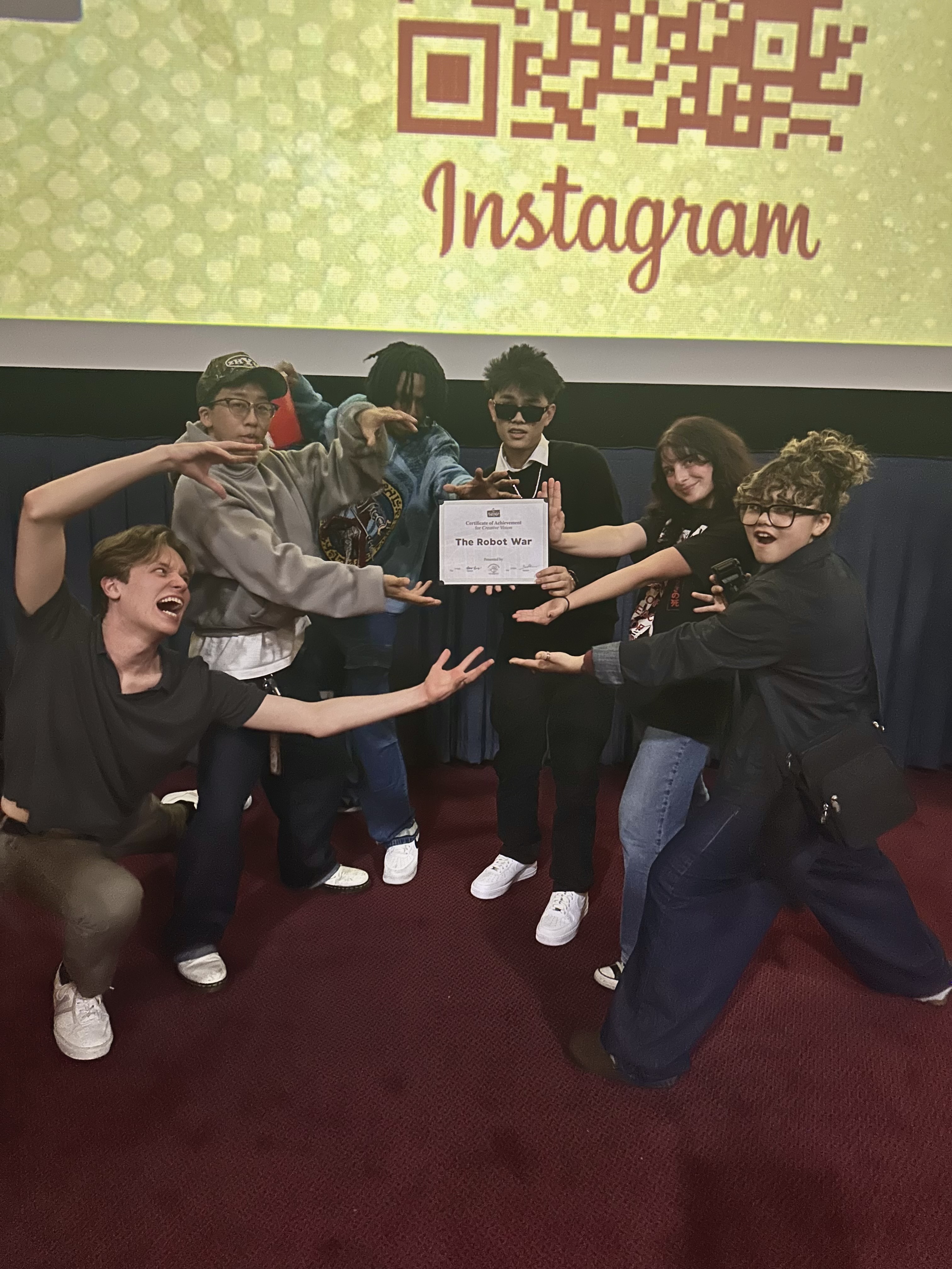 Team Robot War celebrating their win